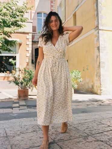 midi ruffled high low dress custom size High-Low Ruffled Hem Midi Cami Dress