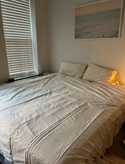 The king size sheet set in natural.