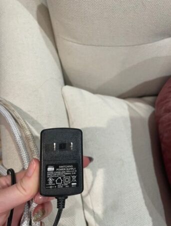 Close up of Burrow couch USB plug.