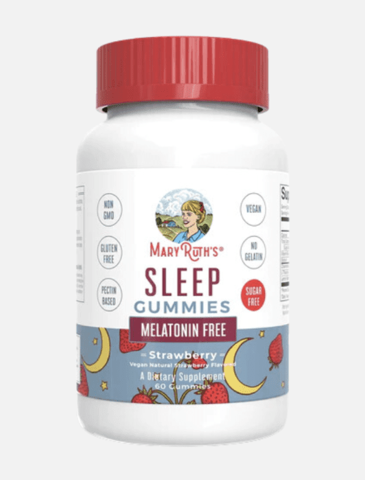A bottle of Mary Ruth's Organics Sleep Gummies. 