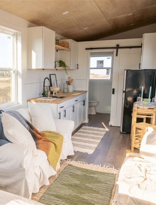 The interior of a Tiny House Listings tiny home.