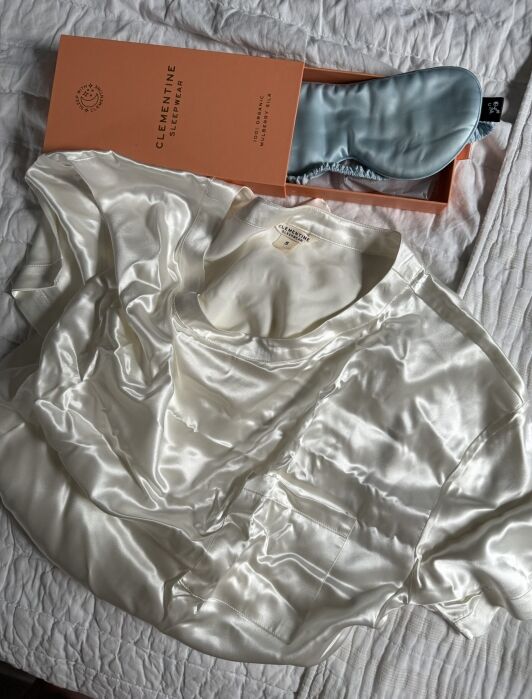 Close up of Clementine pajamas.