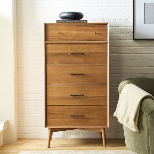narrow tall dresser Manhattan Comfort Granville Dresser, White but also strengthens the stability and load Haven 5-Drawer Dresser Plank+Beam