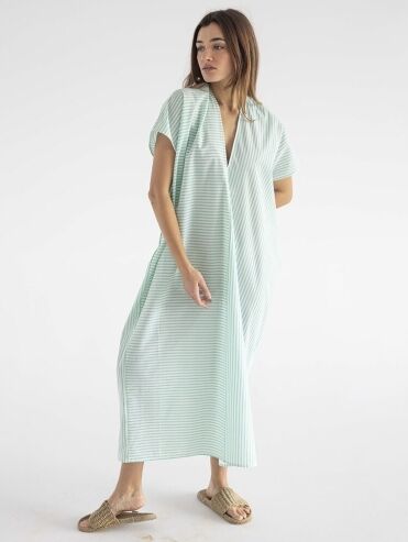 loose house dresses LA LEELA Women's Summer Loose Vacation House Wear Swing Dresses B_Blue P04558