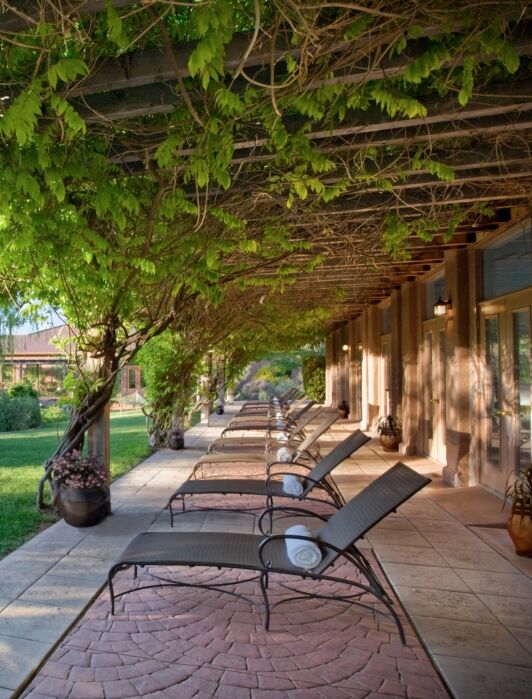 Lounge chairs at Red Mountain Resort. 